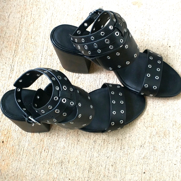 Rebecca Minkoff Black Leather Sandals - Picture 2 of 12
